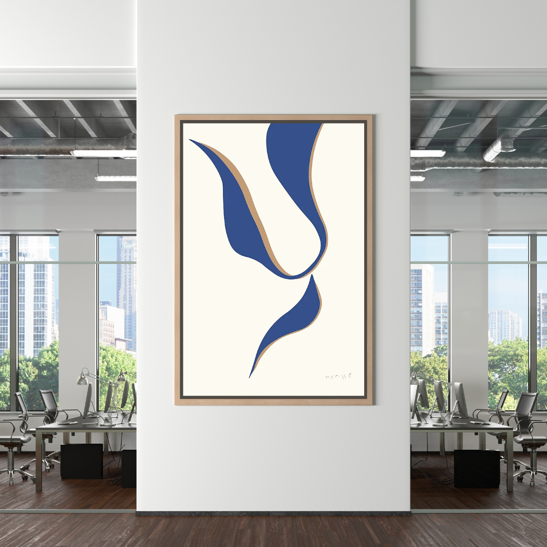 Retro Matisse Petal Leaf Canvas Wall Art-ChandeliersDecor