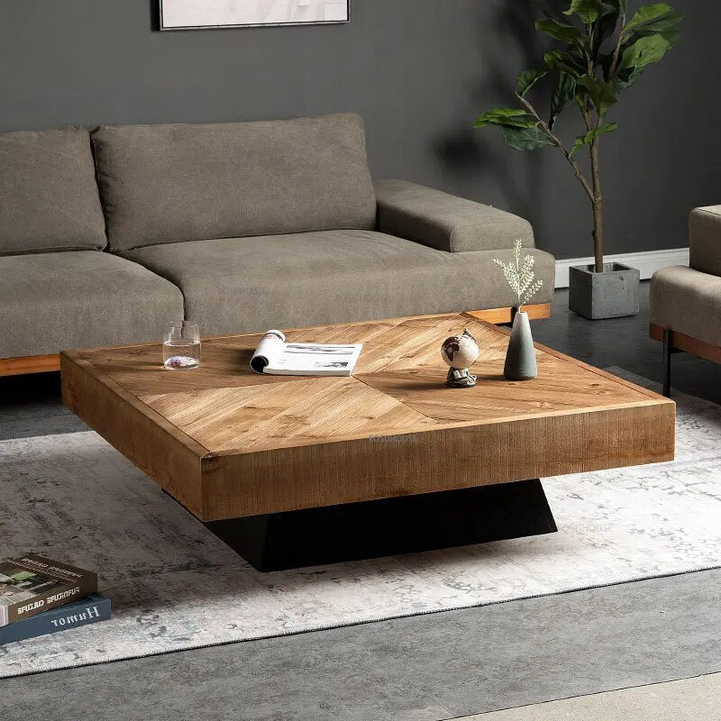 Retro Nordic Solid Wood Coffee Table-ChandeliersDecor