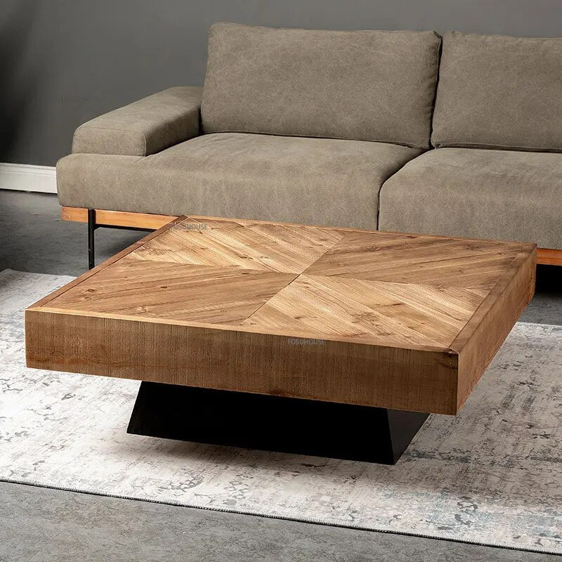 Retro Nordic Solid Wood Coffee Table-ChandeliersDecor