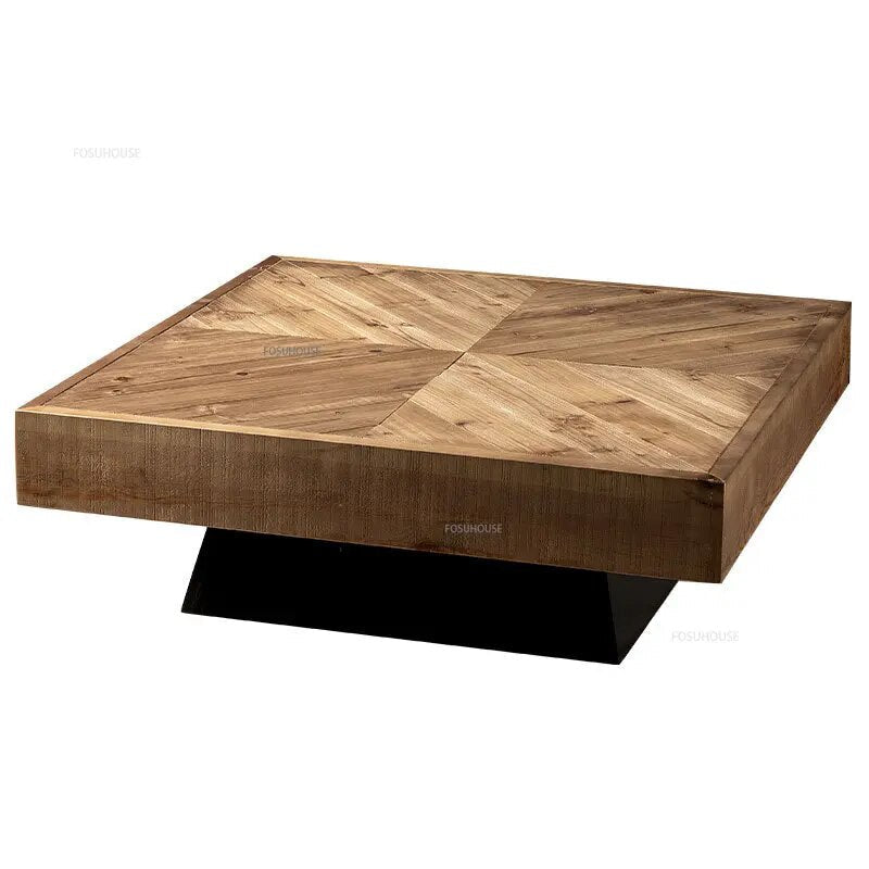 Table basse rétro nordique en bois massif