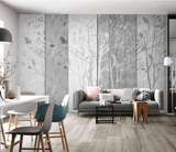 Retro Woods Theme Design: Tree Planks Wallpaper Murals-ChandeliersDecor.com