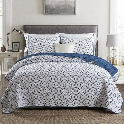 Reversible Quilted bedding Set-ChandeliersDecor