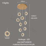 Rings LED Light Staircase Chandelier – Style Your Staircase-ChandeliersDecor