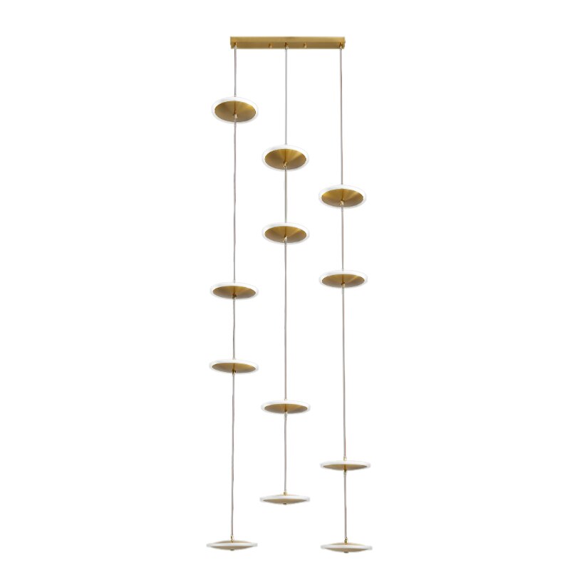 Rings LED Plate Staircase Chandelier-ChandeliersDecor