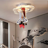 Rocket Astronaut LED Kids Room Ceiling Light-ChandeliersDecor