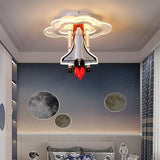 Rocket Astronaut LED Kids Room Ceiling Light-ChandeliersDecor