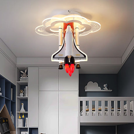 Rocket Astronaut LED Kids Room Ceiling Light-ChandeliersDecor