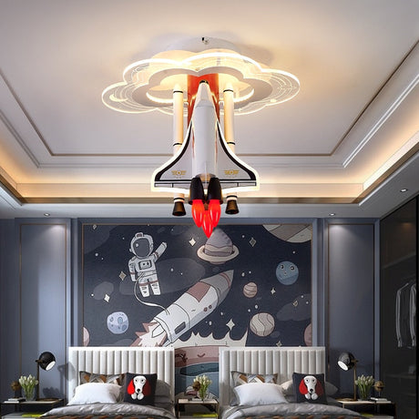 Rocket Astronaut LED Kids Room Ceiling Light-ChandeliersDecor