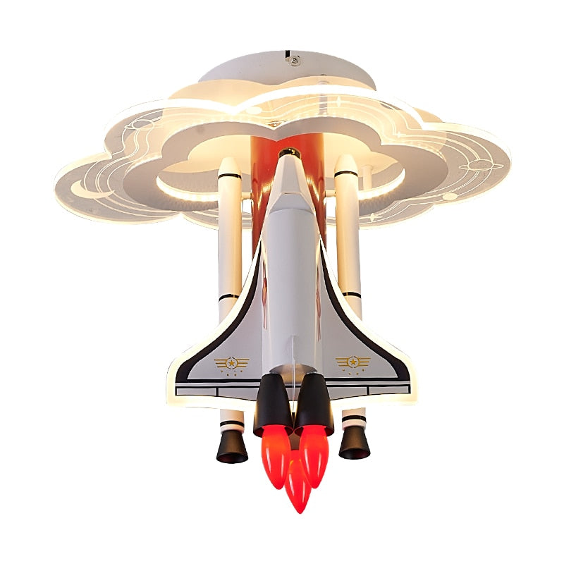 Rocket Astronaut LED Kids Room Ceiling Light-ChandeliersDecor