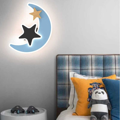 Rocket Moon Star Wall Lamp | Kid's room Lighting Decor-ChandeliersDecor