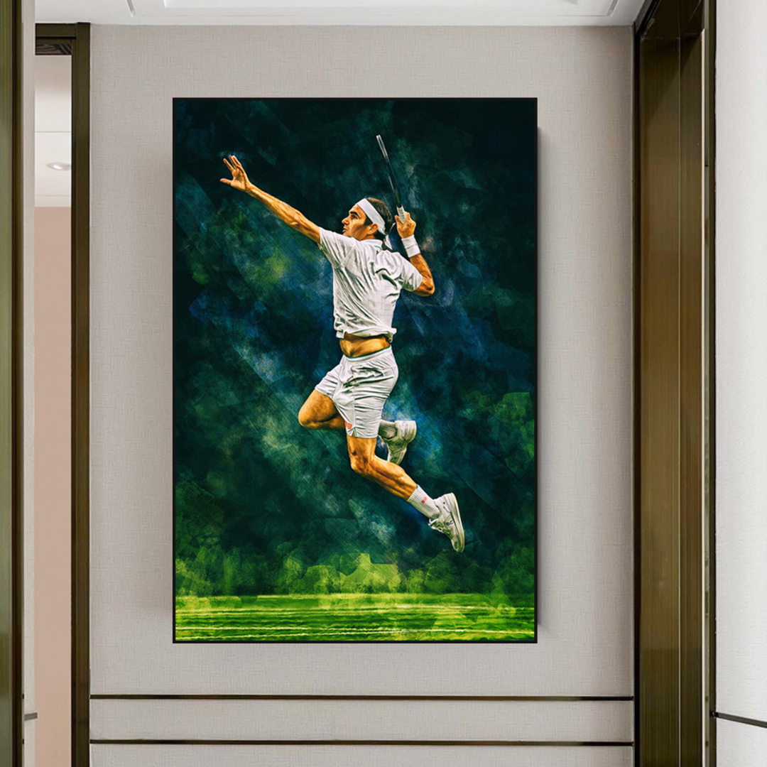 Roger Federer Canvas Wall Art – Decor for Tennis Fans-ChandeliersDecor