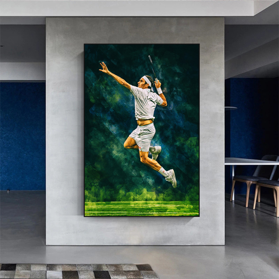 Roger Federer Canvas Wall Art – Decor for Tennis Fans-ChandeliersDecor