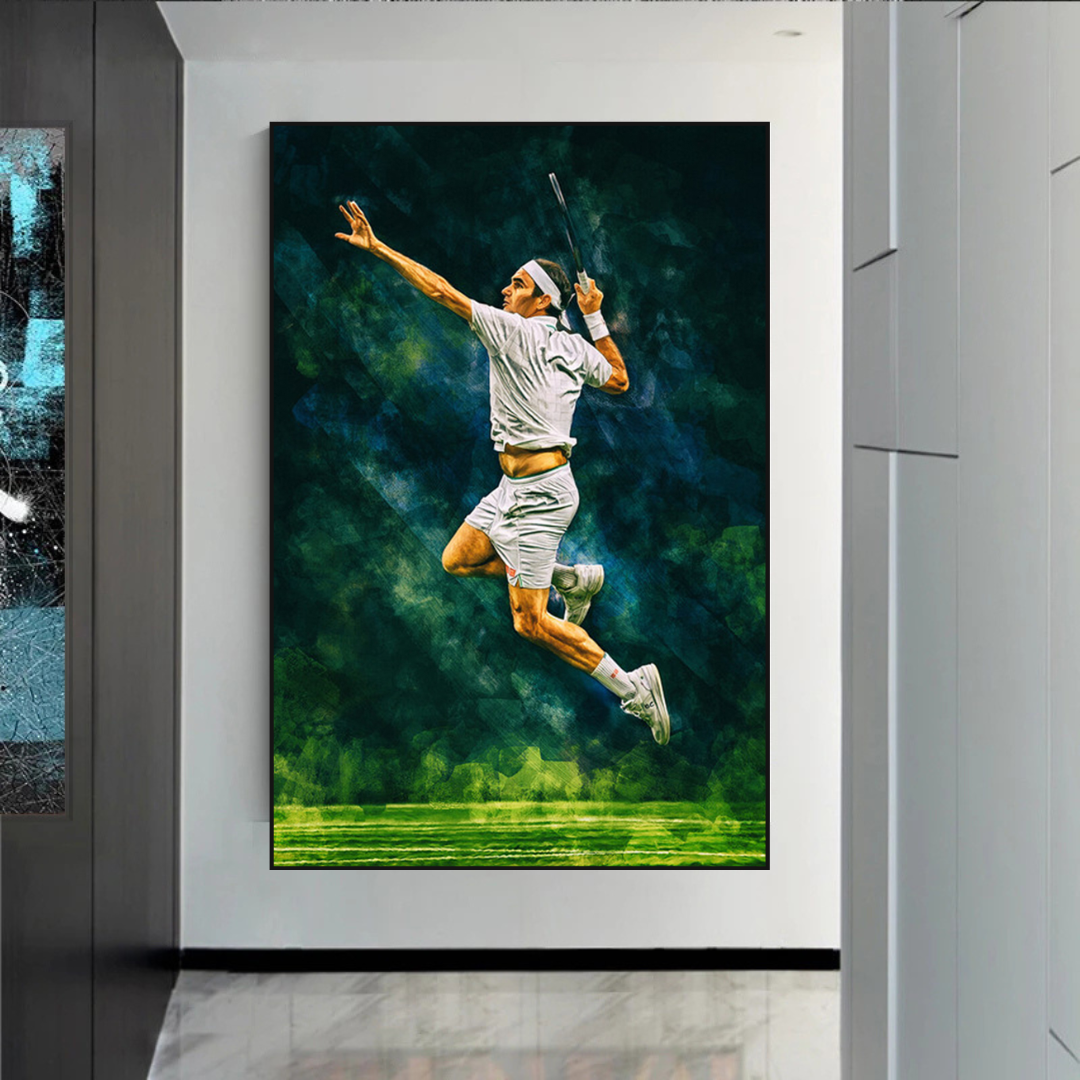 Roger Federer Canvas Wall Art – Decor for Tennis Fans-ChandeliersDecor