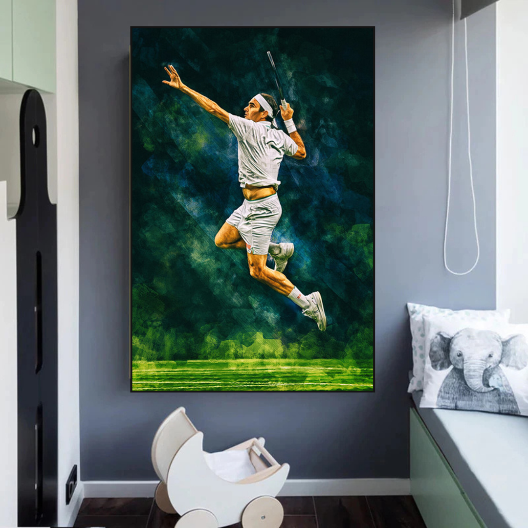 Roger Federer Canvas Wall Art – Decor for Tennis Fans-ChandeliersDecor