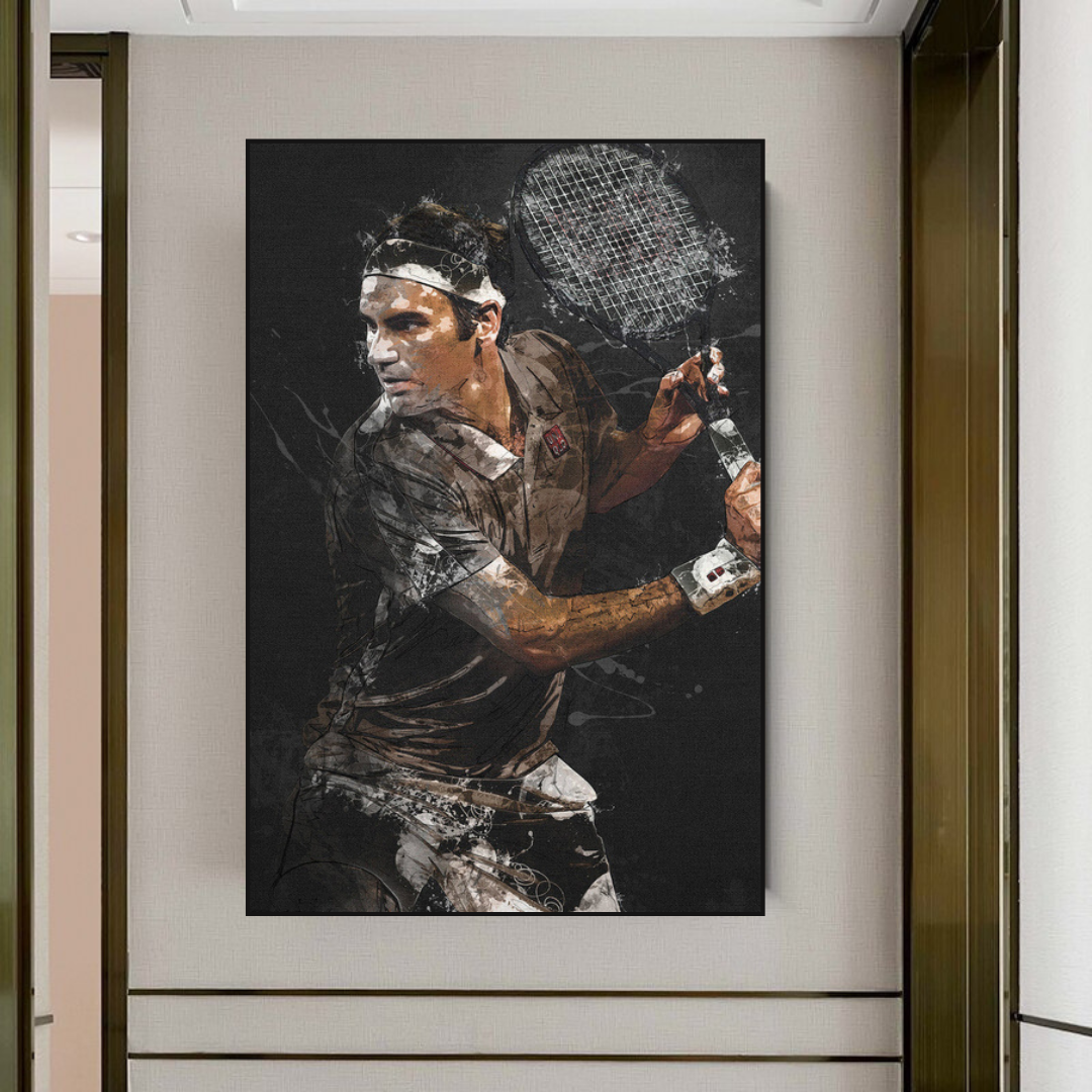 Roger Federer Canvas Wall Art - Sports Decor-ChandeliersDecor