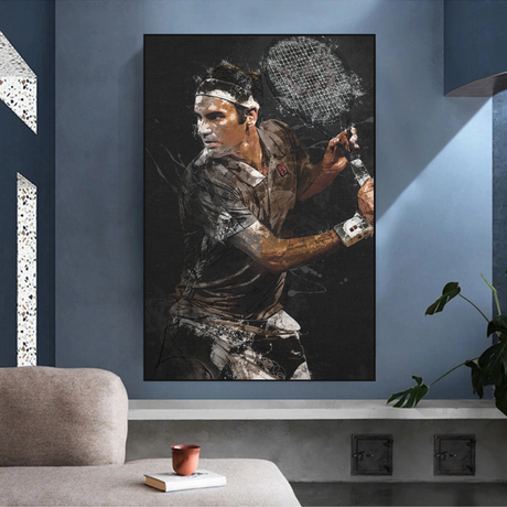 Roger Federer Canvas Wall Art - Sports Decor-ChandeliersDecor