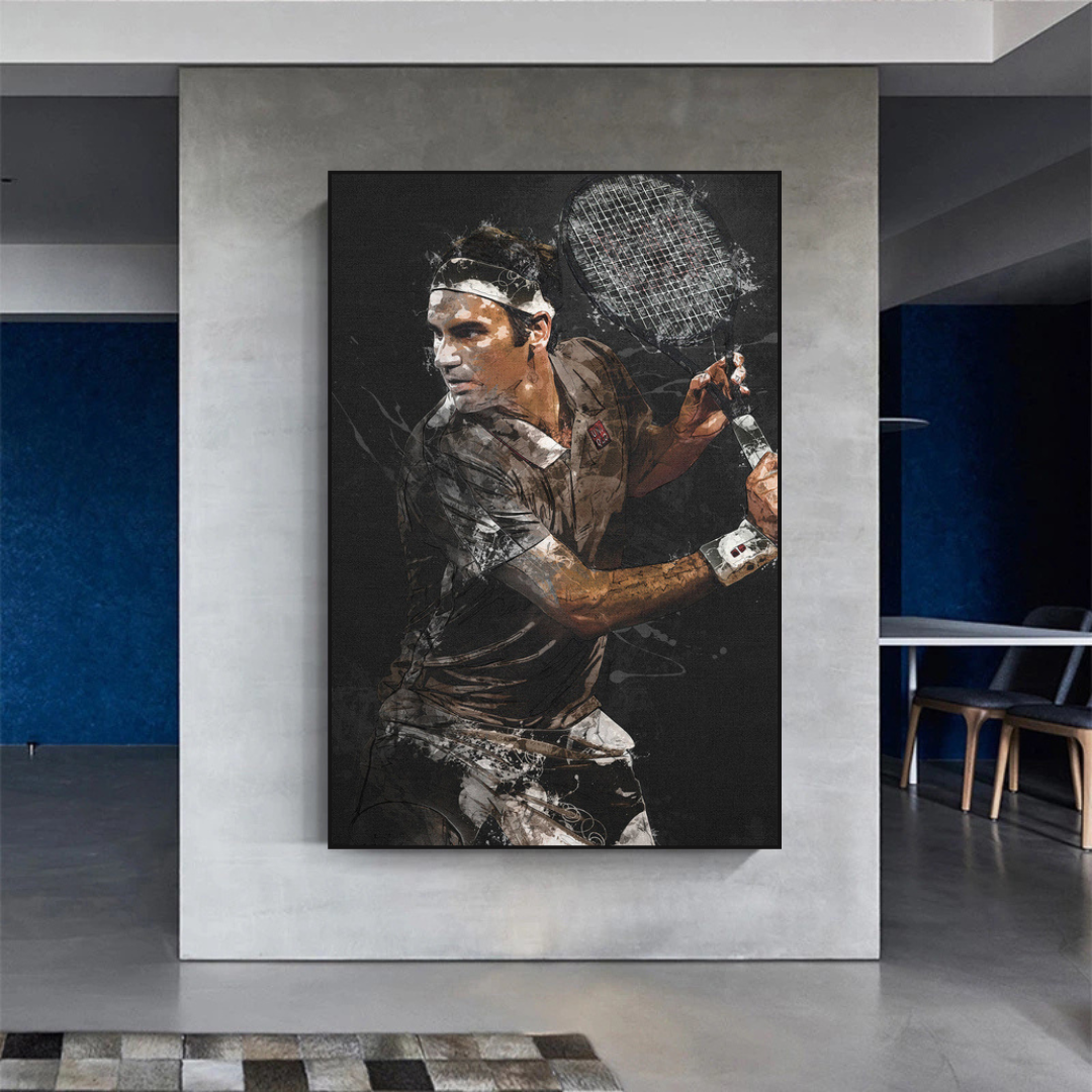 Roger Federer Canvas Wall Art - Sports Decor-ChandeliersDecor