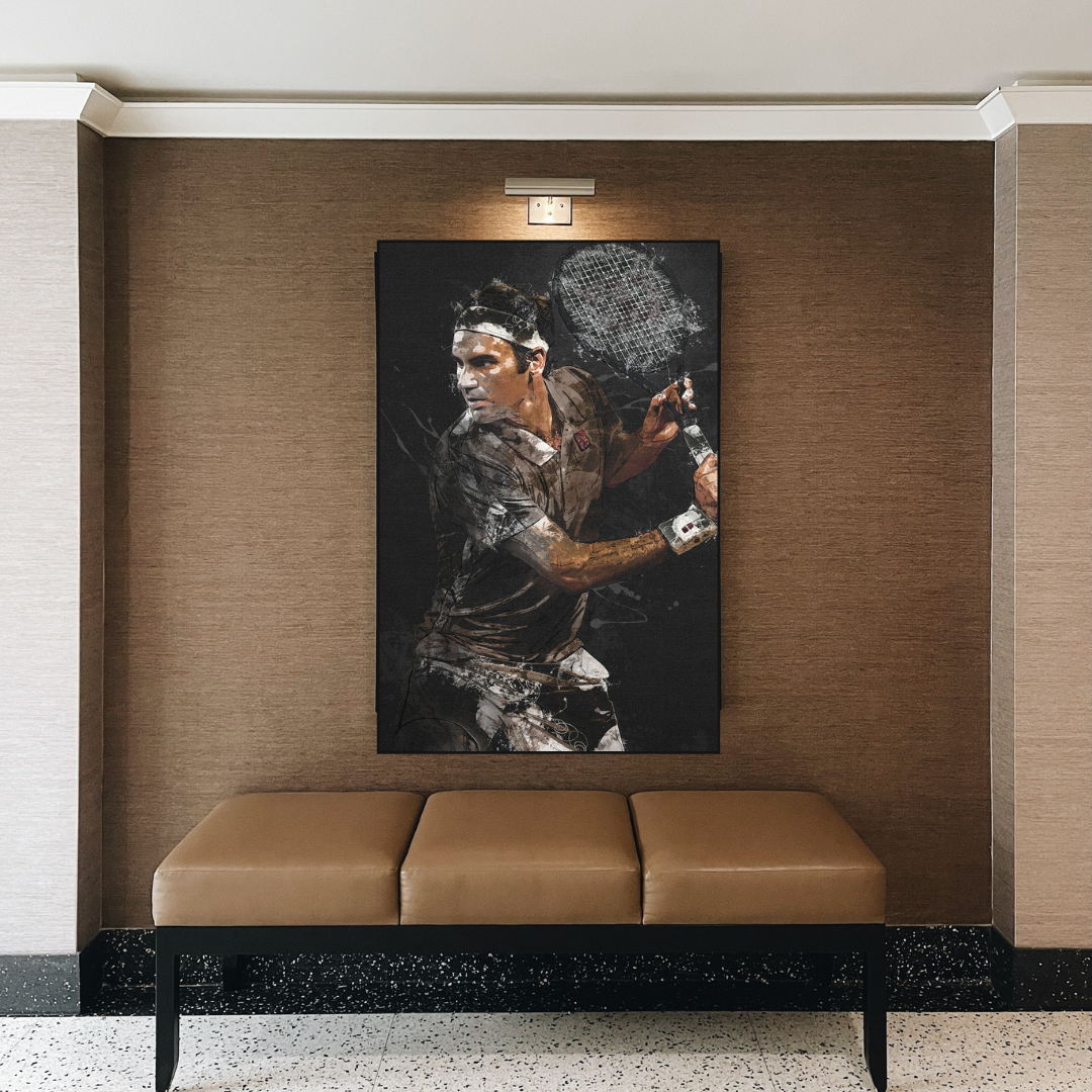 Roger Federer Canvas Wall Art - Sports Decor-ChandeliersDecor