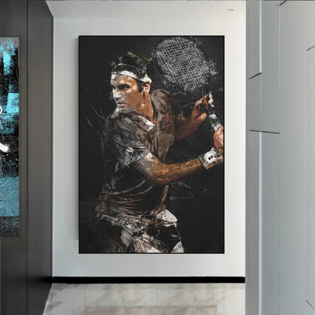 Roger Federer Canvas Wall Art - Sports Decor-ChandeliersDecor