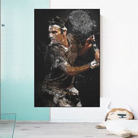 Roger Federer Canvas Wall Art - Sports Decor-ChandeliersDecor