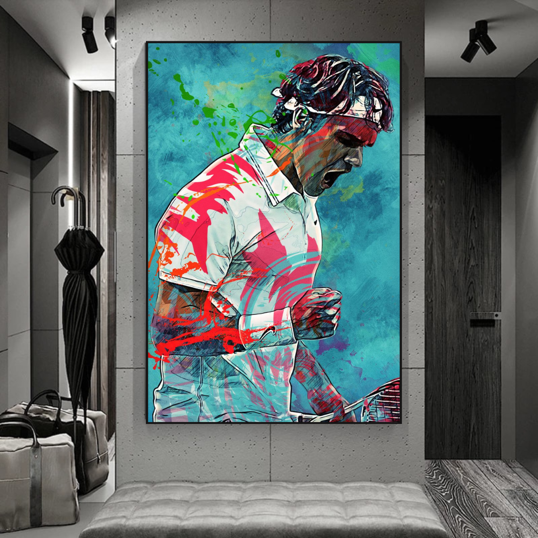 Roger Federer Canvas Wall Art: The Tennis Legend-ChandeliersDecor