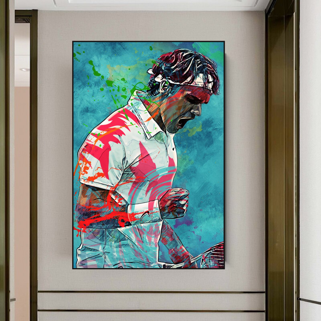 Roger Federer Leinwand-Wandkunst: Die Tennislegende
