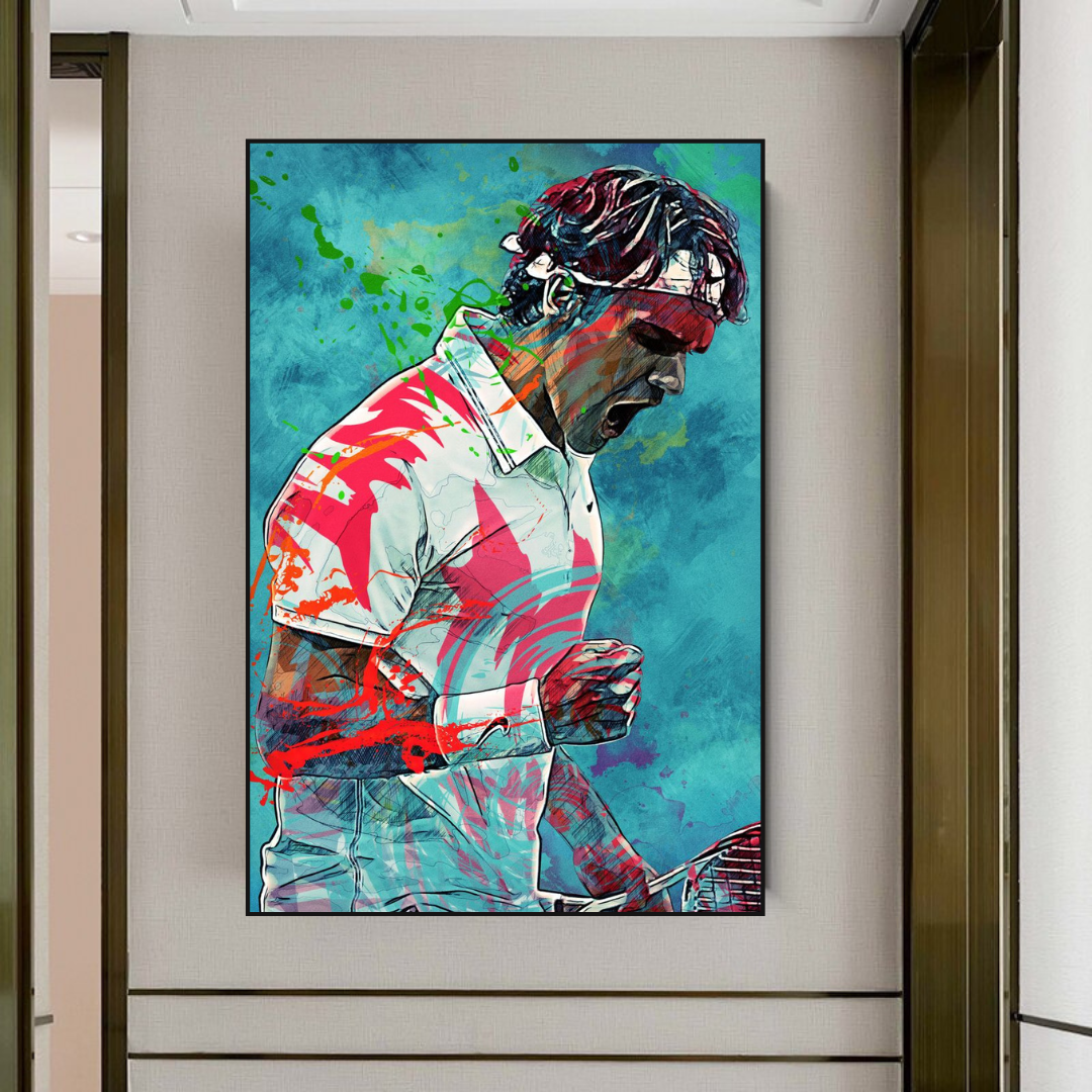 Roger Federer Canvas Wall Art: The Tennis Legend-ChandeliersDecor