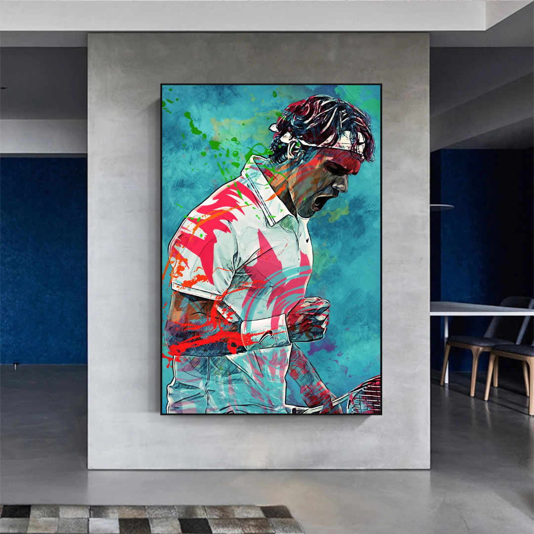 Roger Federer Canvas Wall Art: The Tennis Legend-ChandeliersDecor