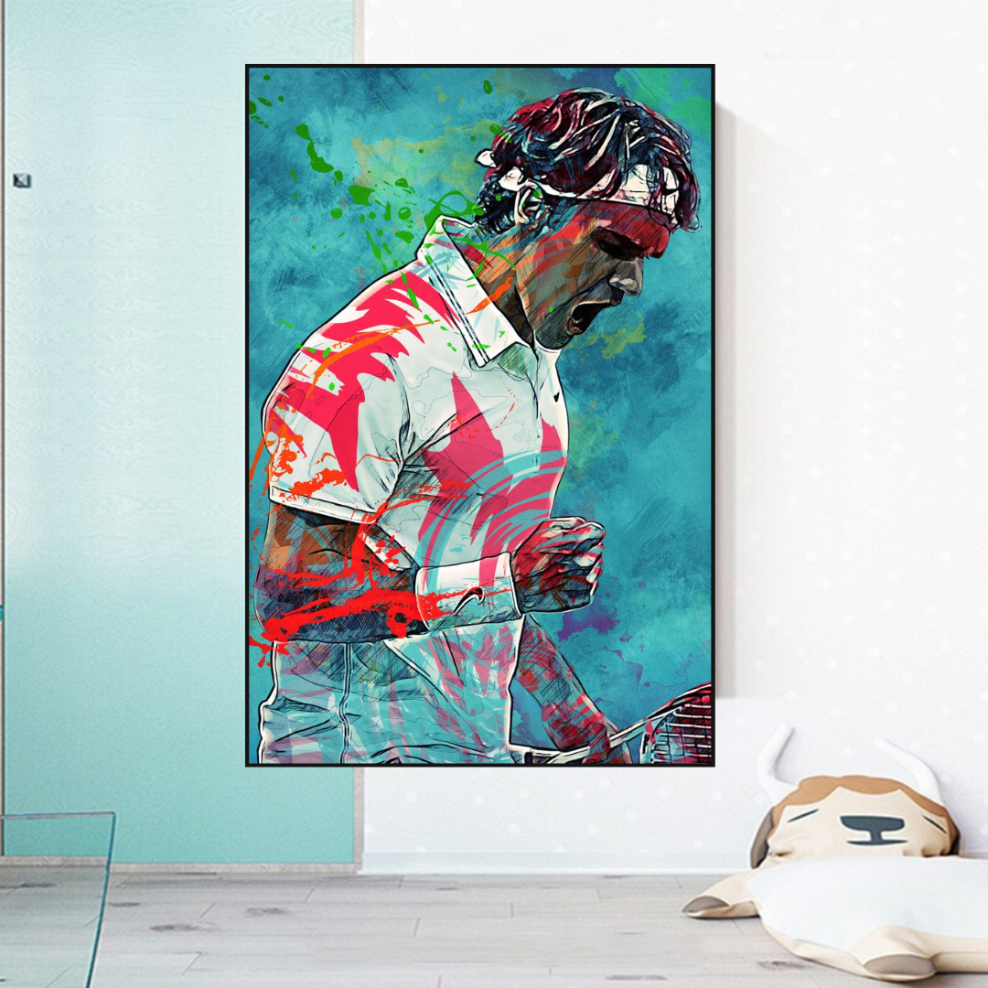 Roger Federer Canvas Wall Art: The Tennis Legend-ChandeliersDecor