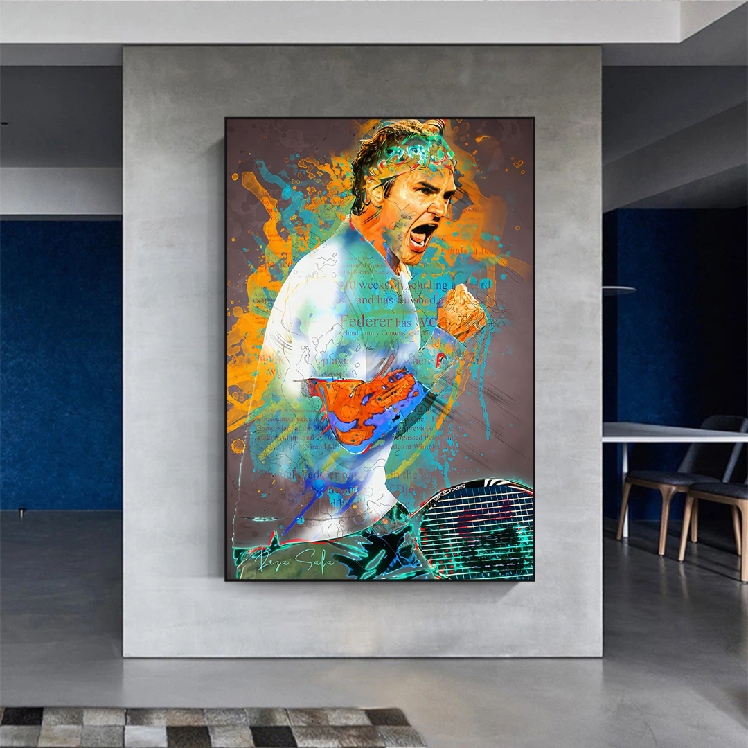 Roger Federer Tennislegende Sport Leinwand-Wandkunst