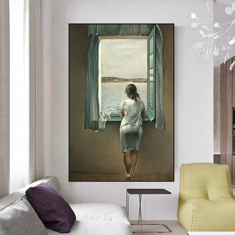 Salvador Dali's Young Woman at The Window Canvas Wall Art Bring Surreal Beauty to Your Space