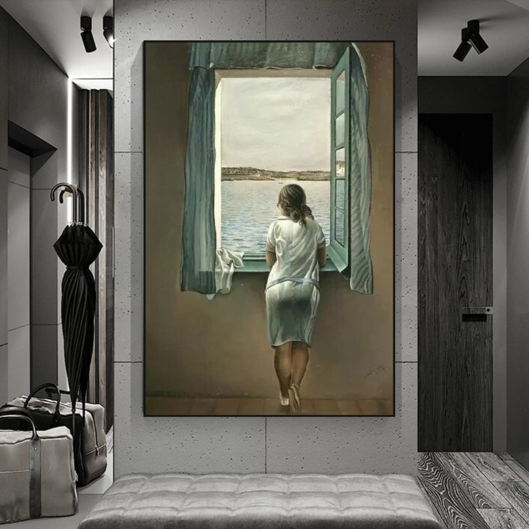 Salvador Dali's Young Woman at The Window Canvas Wall Art Bring Surreal Beauty to Your Space-ChandeliersDecor