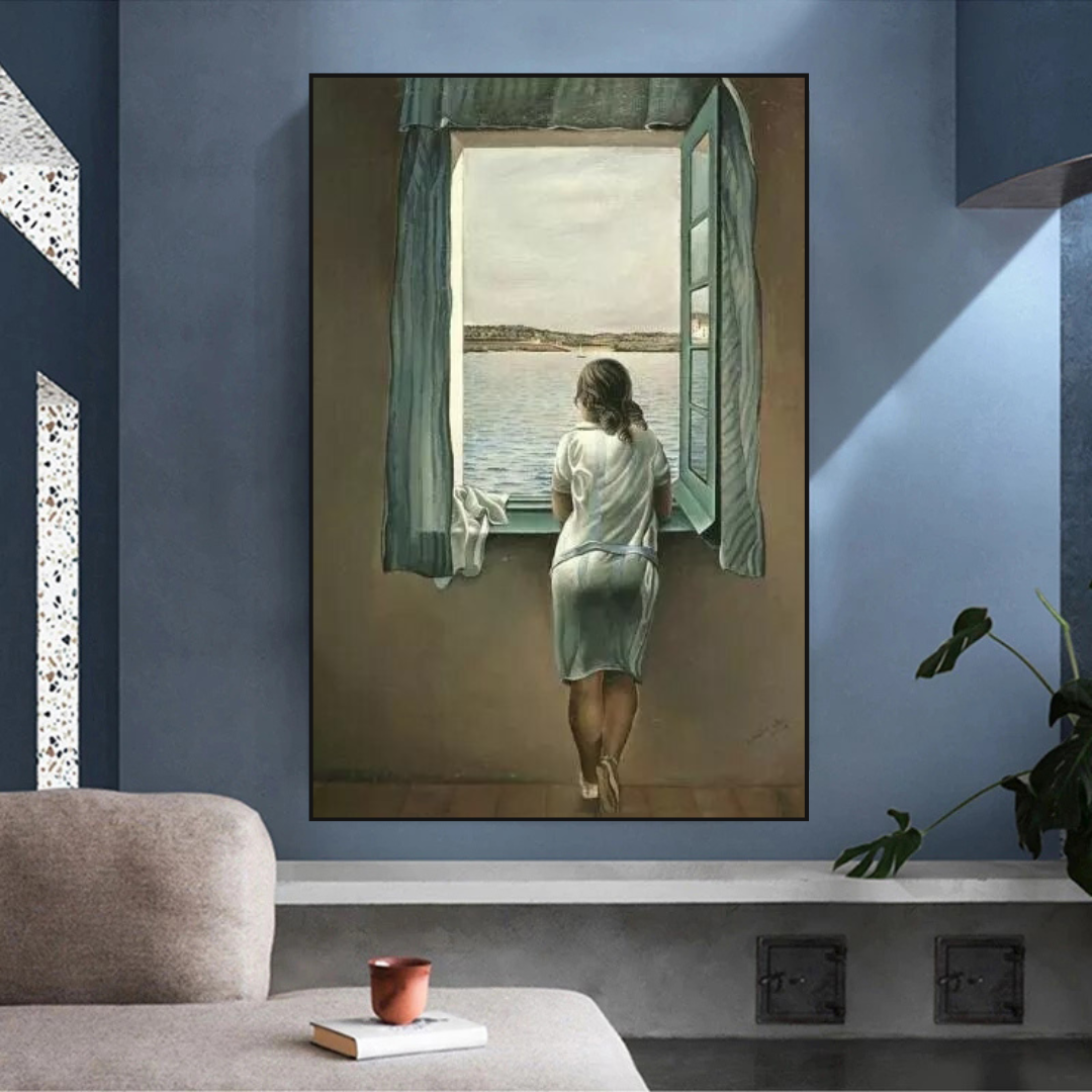 Salvador Dali's Young Woman at The Window Canvas Wall Art Bring Surreal Beauty to Your Space-ChandeliersDecor