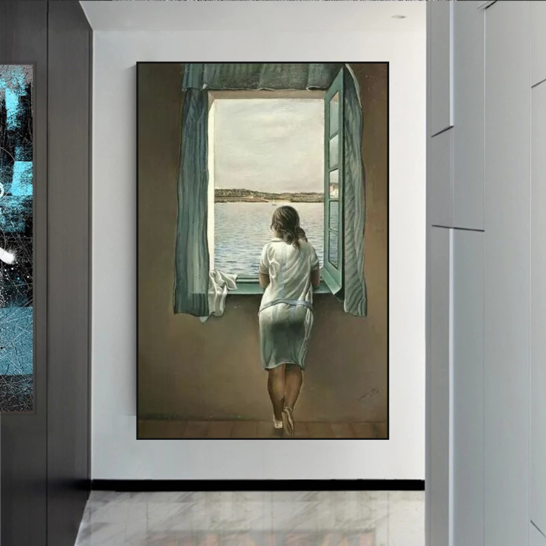 Salvador Dali's Young Woman at The Window Canvas Wall Art Bring Surreal Beauty to Your Space-ChandeliersDecor