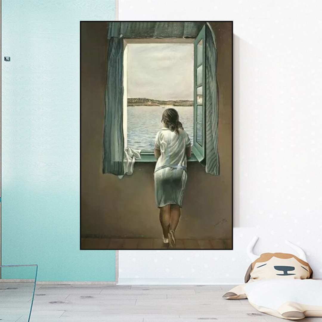 Salvador Dali's Young Woman at The Window Canvas Wall Art Bring Surreal Beauty to Your Space-ChandeliersDecor