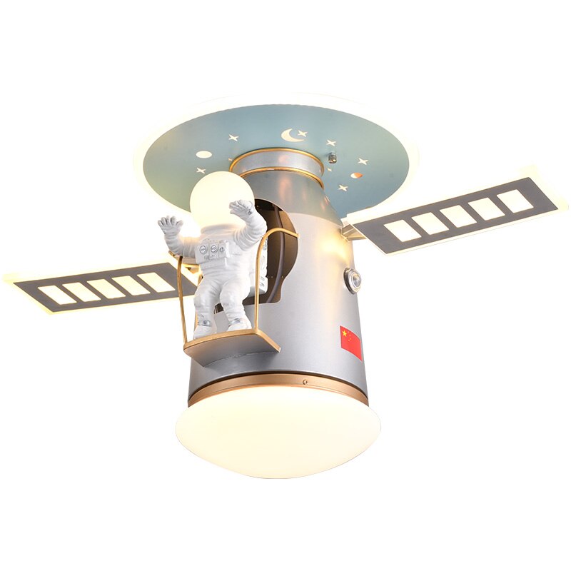 Satellite Earth Space Ship NASA LED Ceiling Lamp for Kids Room-ChandeliersDecor