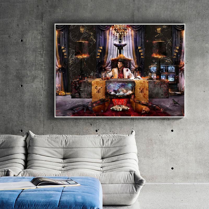Scarface Canvas Wall Art - The World Is Yours Tony Montana-ChandeliersDecor