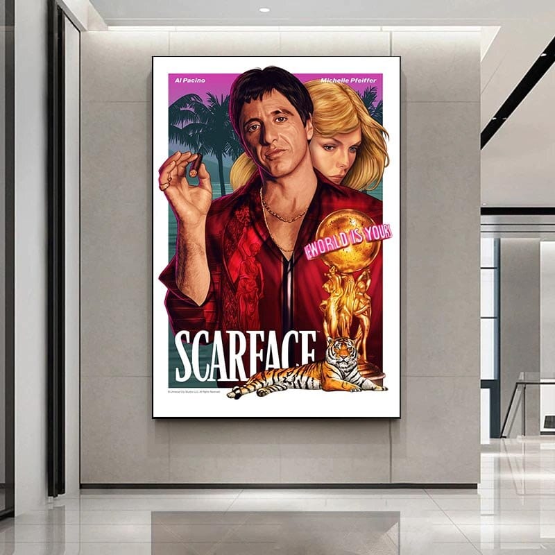 Scarface Movie Al Pacino Godfather Canvas Wall Art-ChandeliersDecor