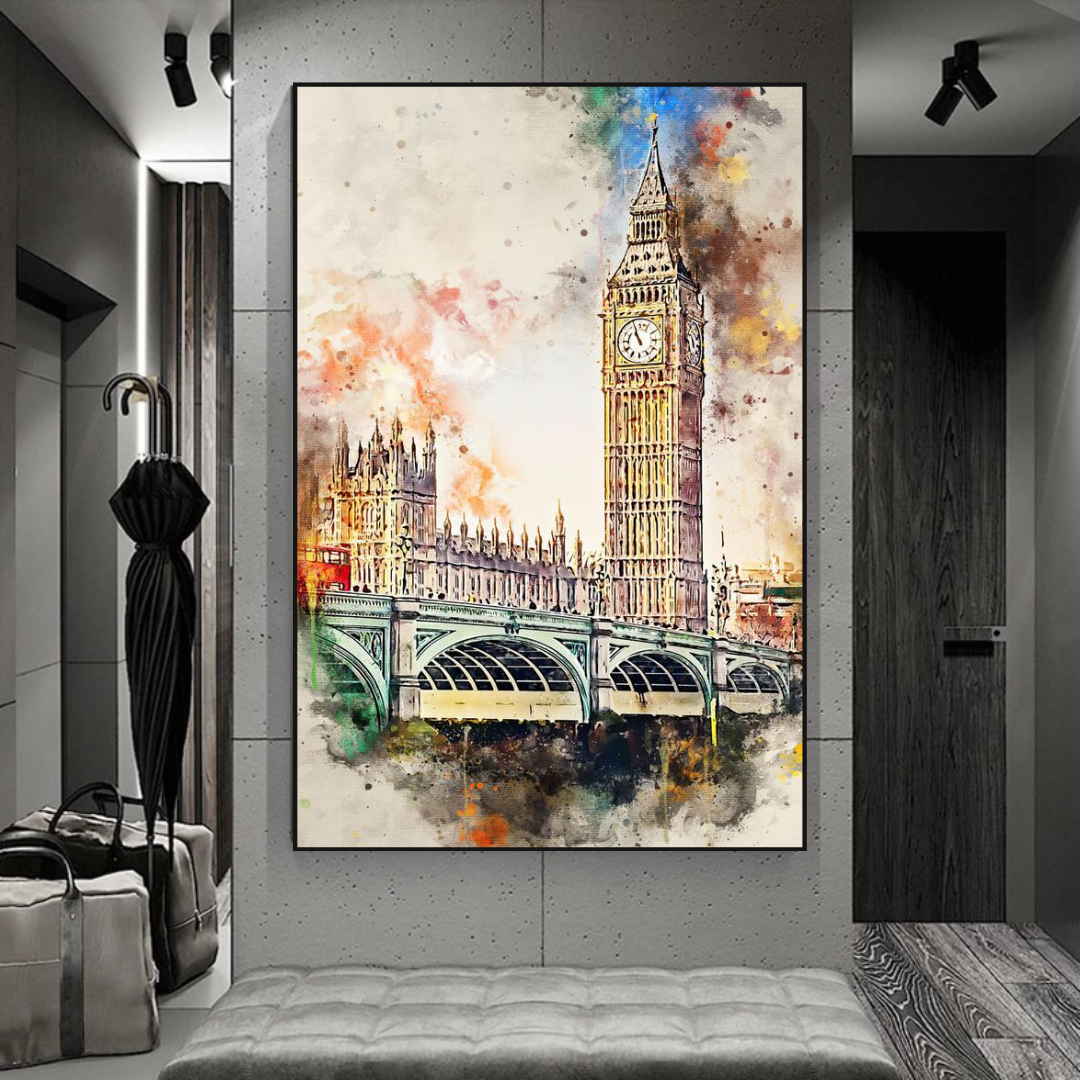 Scenery City London Big Ben Landscape Canvas Wall Art-ChandeliersDecor