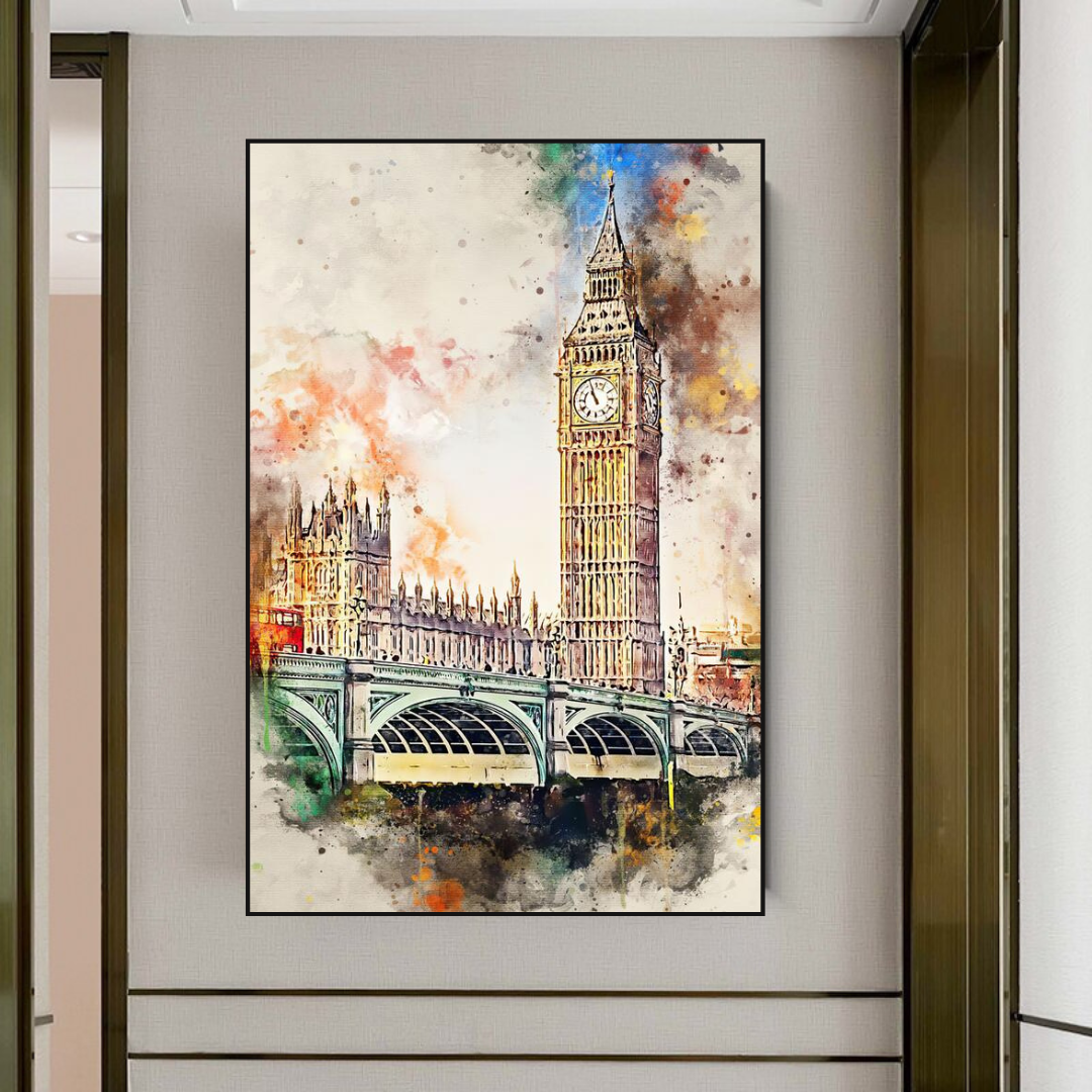 Scenery City London Big Ben Landscape Canvas Wall Art-ChandeliersDecor