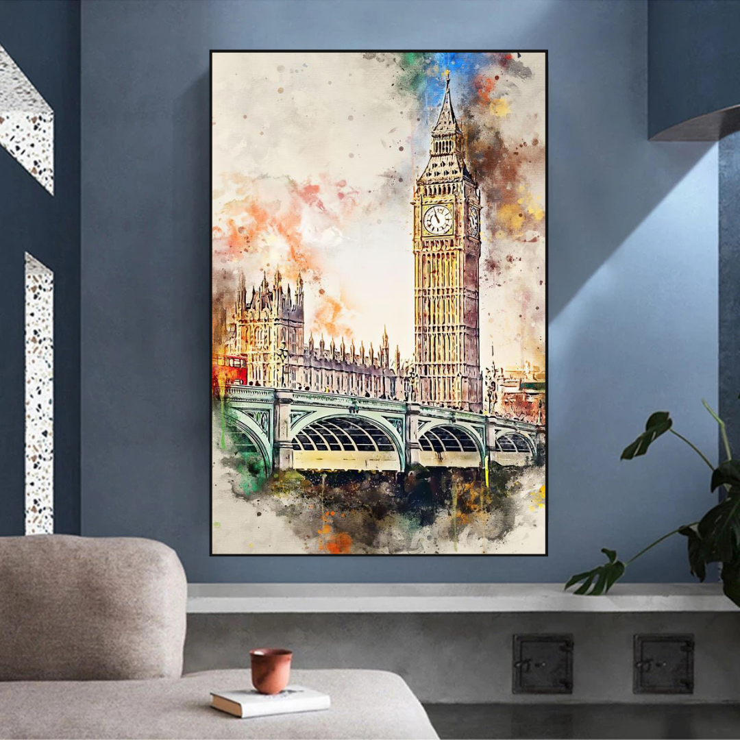 Scenery City London Big Ben Landscape Canvas Wall Art-ChandeliersDecor