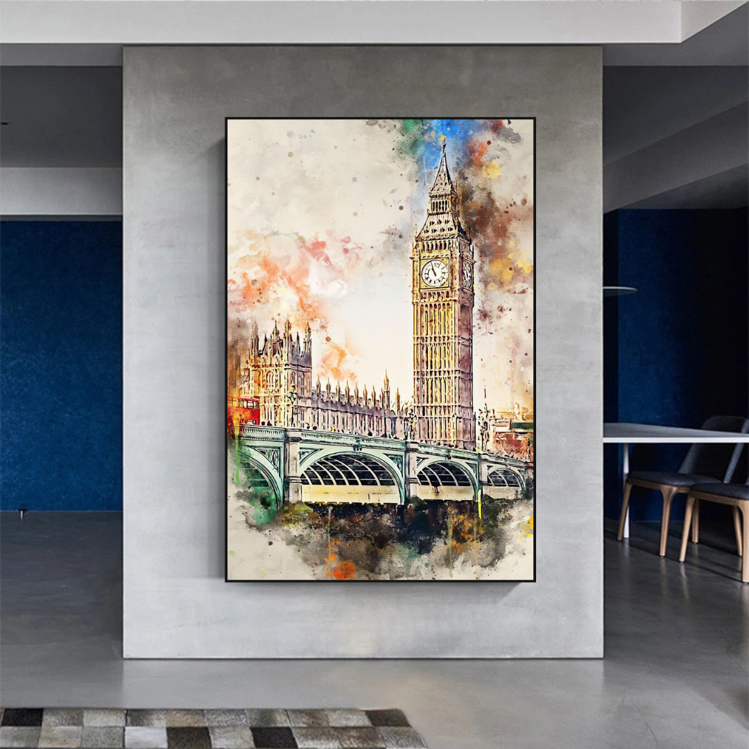 Scenery City London Big Ben Landscape Canvas Wall Art-ChandeliersDecor