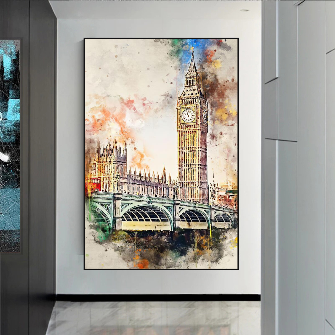 Scenery City London Big Ben Landscape Canvas Wall Art-ChandeliersDecor