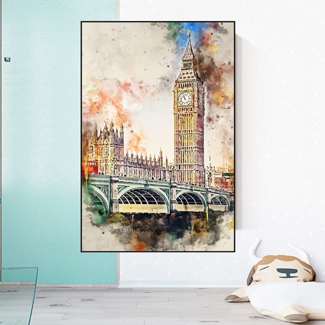 Scenery City London Big Ben Landscape Canvas Wall Art-ChandeliersDecor