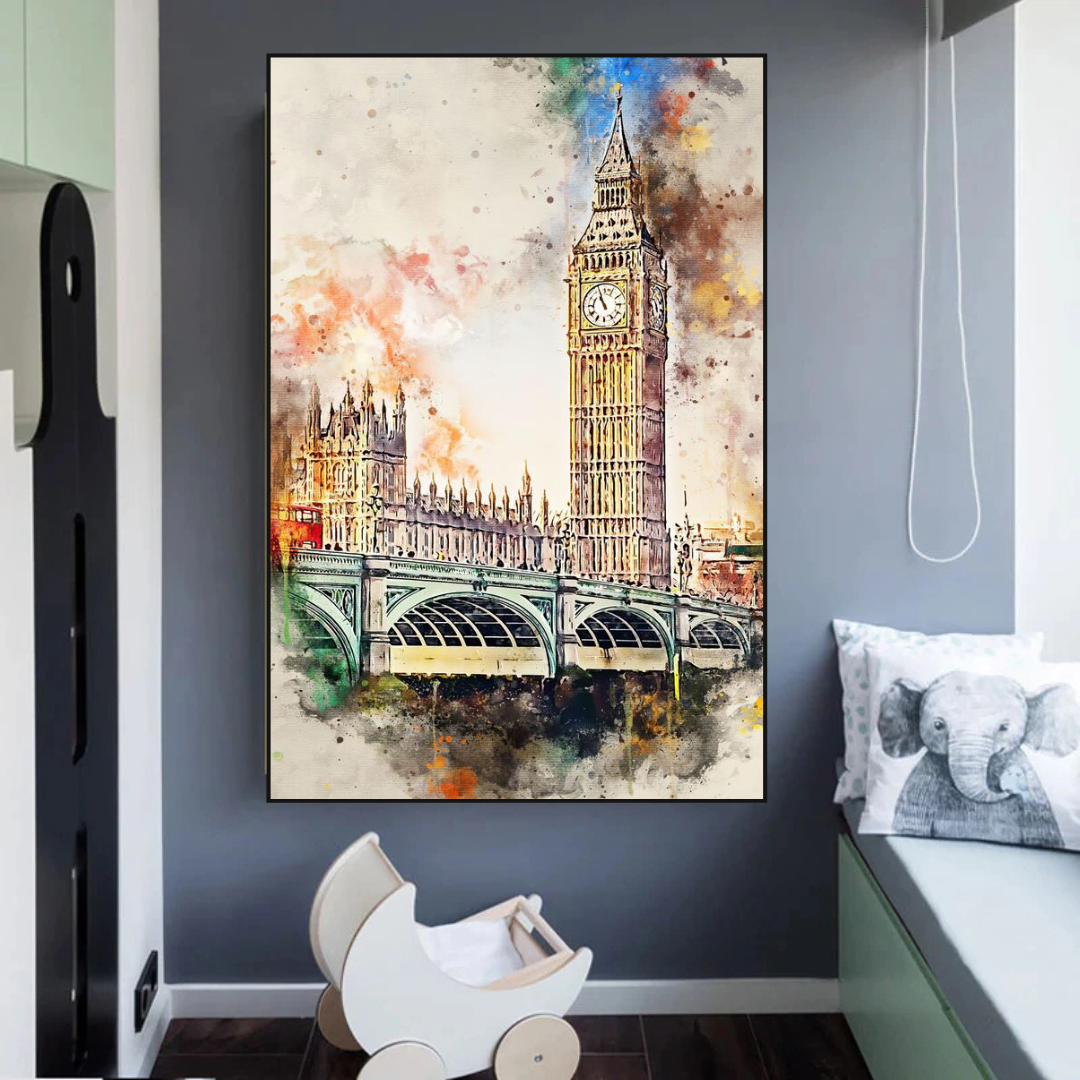 Scenery City London Big Ben Landscape Canvas Wall Art-ChandeliersDecor