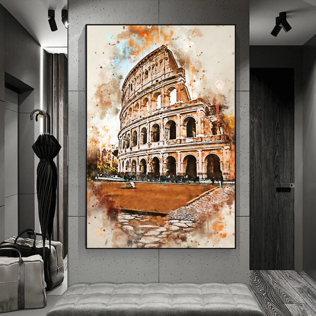 Scenery City Rome Landscape Canvas Wall Art-ChandeliersDecor