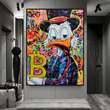 Scrooge McDuck Bitcoin Millionaire Canvas Wall Art-ChandeliersDecor