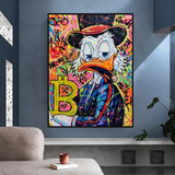 Scrooge McDuck Bitcoin Millionaire Canvas Wall Art-ChandeliersDecor