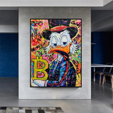 Scrooge McDuck Bitcoin Millionaire Canvas Wall Art-ChandeliersDecor