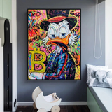 Scrooge McDuck Bitcoin Millionaire Canvas Wall Art-ChandeliersDecor